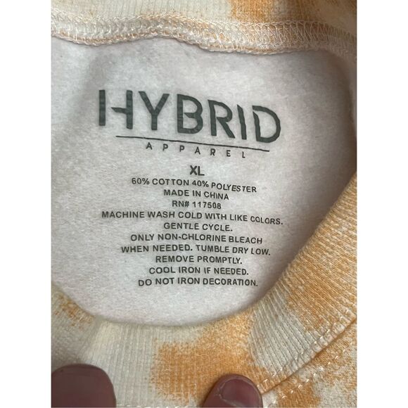 Women's Hybrid NBA New York Graphic Sweatshirt Orange Tie Dye Size XL - Picture 3 of 4